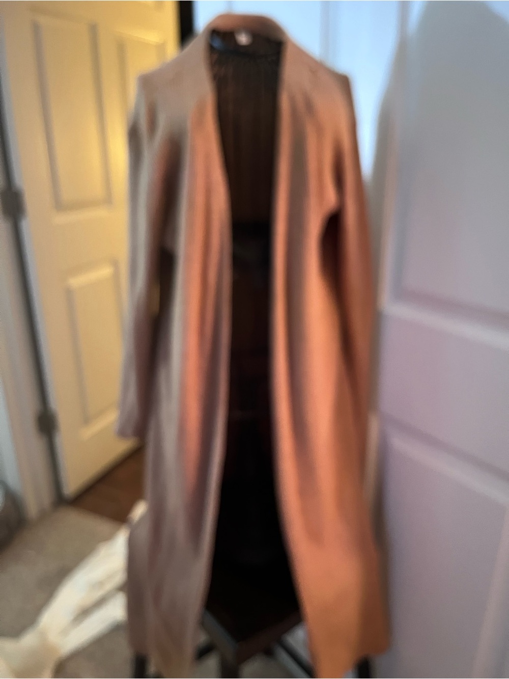 Long Open Front Women's Duster- Light Brown